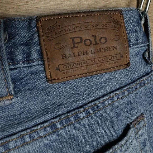 Polo Ralph Lauren Jeans Mens 44x30 Light Wash Varick Slim Straight Denim Pants - Picture 10 of 10